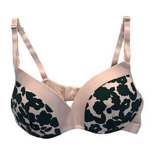 Lively 38C The No Wire Push Up Bra Retro Blooms Black Pink Comfort